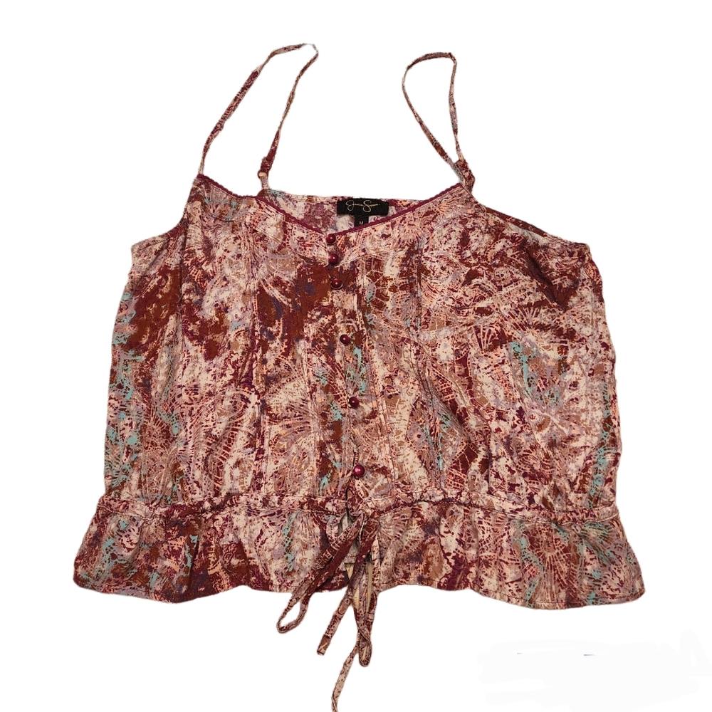 Jessica Simpson Womens Maroon & Teal Tank Top Size Medium